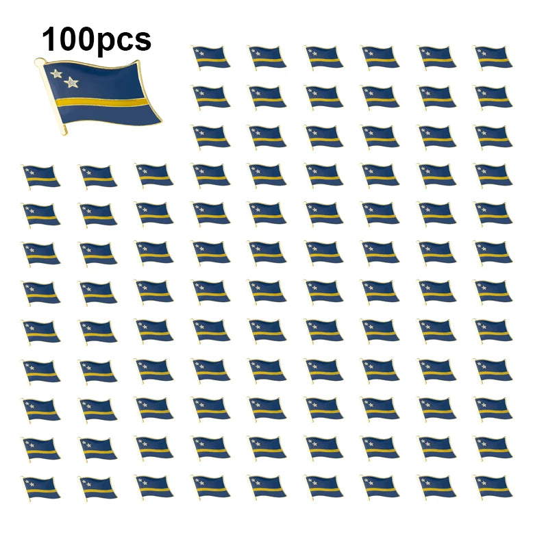 1-100pcs  Curacao Blue Wave Lapel Pin Flag badge Brooch Pins Badges