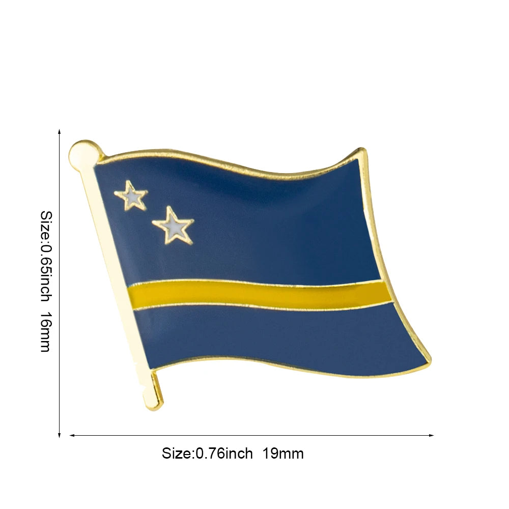 1-100pcs  Curacao Blue Wave Lapel Pin Flag badge Brooch Pins Badges
