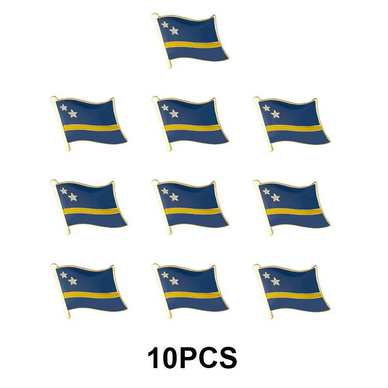 1-100pcs  Curacao Blue Wave Lapel Pin Flag badge Brooch Pins Badges