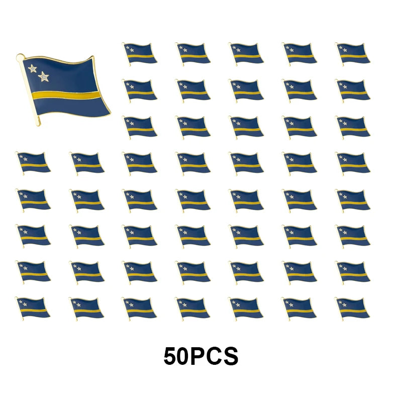 1-100pcs  Curacao Blue Wave Lapel Pin Flag badge Brooch Pins Badges